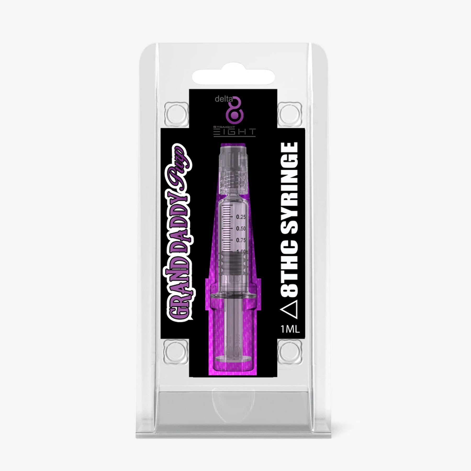 Straight 8 Delta 8 THC Wax Syringe Grandaddy Purp 1ml