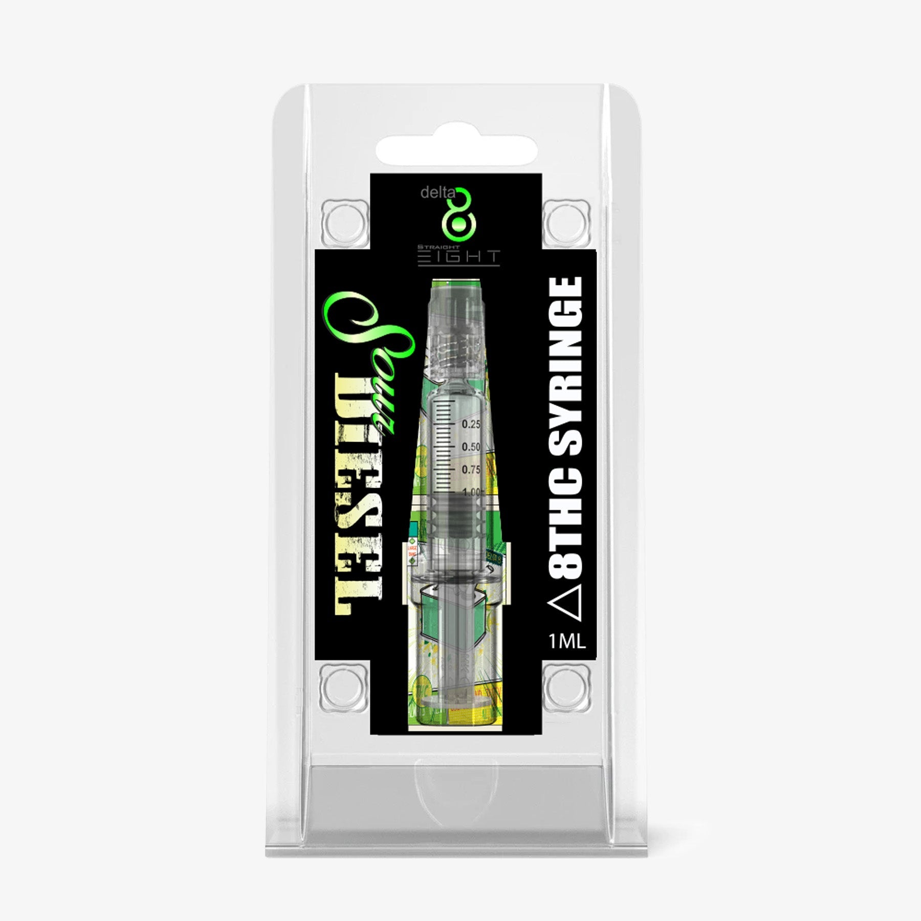 Straight 8 Delta 8 THC Wax Syringe Sour Diesel 1ml